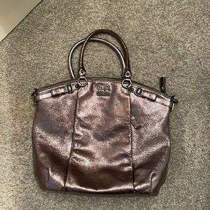Coach Madison Purse Metallic Leather
